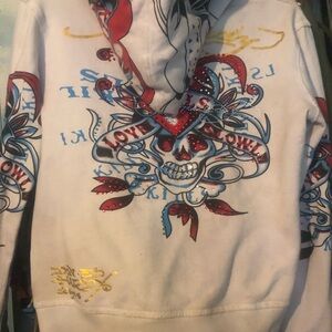 Rare vintage women’s Ed hardy zip up hoodie size large